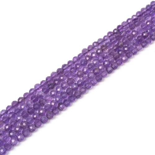 Miniatura 68 de Cuentas redondas facetadas de aguamarina natural de 4mm cuentas sueltas de 16 pulgadas para hacer joyas con cuentas