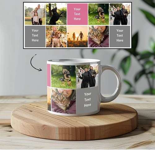 Miniatura 2 de Taza de cerámica personalizada con fotos, taza de café personalizada, personalizable con imágenes, texto, fotos, logotipos - Taza de café