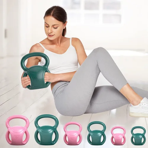 Miniatura 9 de RUNWE - Juego de pesas rusas con 3 asas - Peso para mujeres, opciones de 5, 10, 15 y 20 libras para giros rusos, ejercicio abdominal, levantamiento