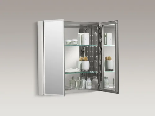 Miniatura 4 de Kohler CB-CLC2526FS Botiquín de baño con espejo, puertas de espejo biseladas, estantes ajustables, borde biselado rectangular, 25 pulgadas de ancho