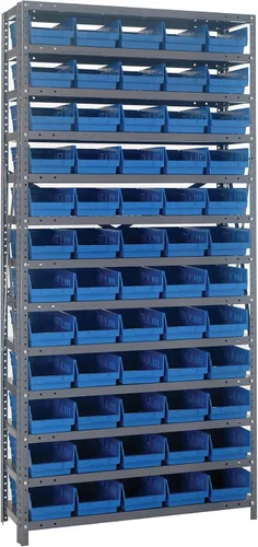 Miniatura 255 de Quantum QSBU-245BK Heavy Duty Shelving Unit with (7) Shelves and (24) QUS245 Black Bins for Garage Warehouse Storage Distribution 400 lb Load
