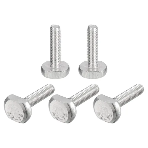 Miniatura 31 de uxcell Pernos de ranura en T, 5 unidades M5x25mm Pernos deslizantes de caída en T de acero inoxidable 304 con forma de T para pista en T