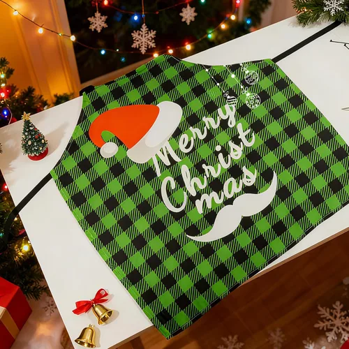 Miniatura 7 de Juego de 4 delantales de Navidad – Delantales ajustables con árbol de Navidad, medias, muñeco de nieve para la familia, decoración festiva de cocina