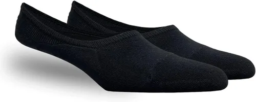 Miniatura 2 de FineFit Calcetines delgados negros invisibles con tacón de silicona para hombre - 6 pares, Negro