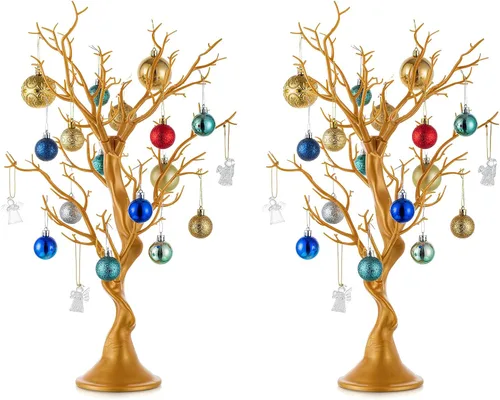 Miniatura 16 de NUPTIO Árbol Artificial Negro de Halloween: 22.8 pulgadas de Alto Exhibidor de Ornamentos Navideños Árboles Falsos Manzanita Ramas Decorativas