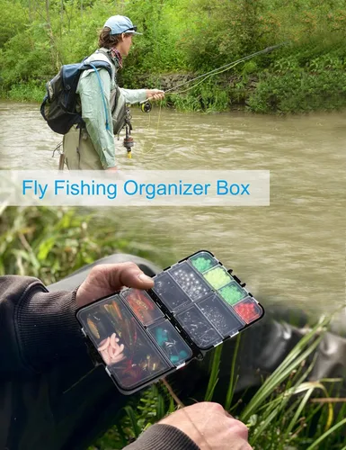 Miniatura 3 de Hlotmeky Organizador de Caja de Aparejos Pequeña Paquete de 4 Mini Cajas de Aparejos de Plástico Organizador de Pesca Contenedores de Almacenamiento