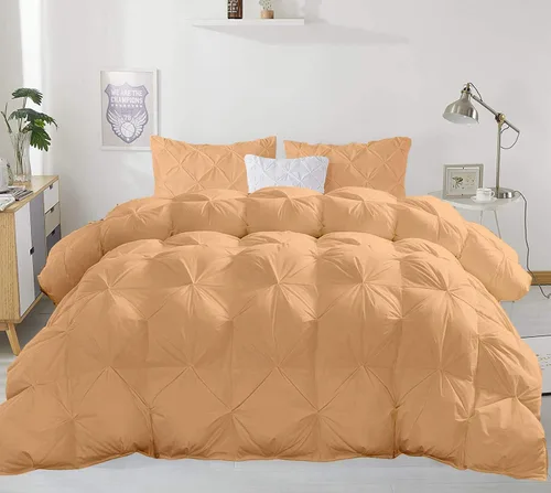 Miniatura 7 de Juego de edredón plisado para todas las estaciones, 21.16 oz/m², 3 piezas (edredón + 2 fundas de almohada), relleno de edredón de algodón egipcio