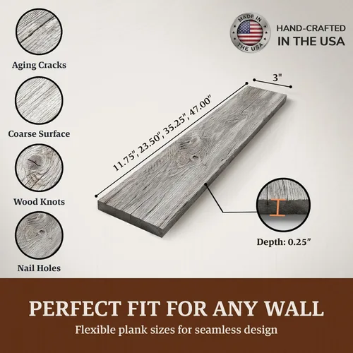 Miniatura 5 de BARNWOODUSA Tablones de Madera Recuperada Real - Paneles de Machihembrado Fáciles de Clavar para Revestimiento de Pared de Madera Rústica