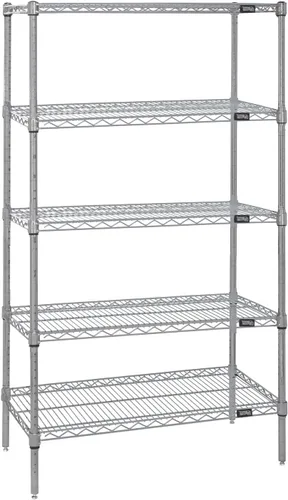 Miniatura 7 de Quantum Storage Systems WR74-1824BK Kit de inicio para estantería de alambre de 4 niveles de altura de 74 pulgadas, acabado negro, 18 pulgadas