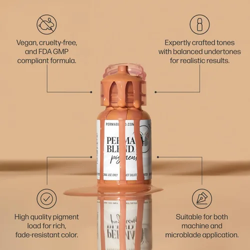 Miniatura 6 de Perma Blend Tinta de tatuaje gris topo – Pigmento marrón claro fresco para tatuaje de cejas – Color de alta densidad, fabricado en los Estados