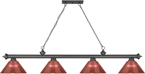 Miniatura 4 de Z-Lite 2306-4BRZ-PRD - Colgante de billar con cordón, 4 luces, 240 vatios totales, bronce