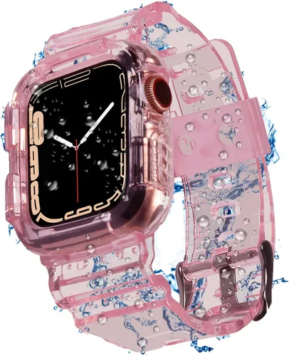 Miniatura 9 de Funda con correa compatible con Apple Watch de 1.57, 1.57, 1.57, 1.61, 1.65, 1.73 y 1.73 pulgadas; correa de silicona de TPU suave con funda