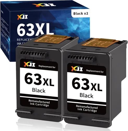 Miniatura 7 de XJI Cartuchos de tinta remanufacturados de repuesto para HP Ink 63XL 63 XL (negro, paquete de 2), para OfficeJet 3830 3833 5222 5255 5258 5260 Envy