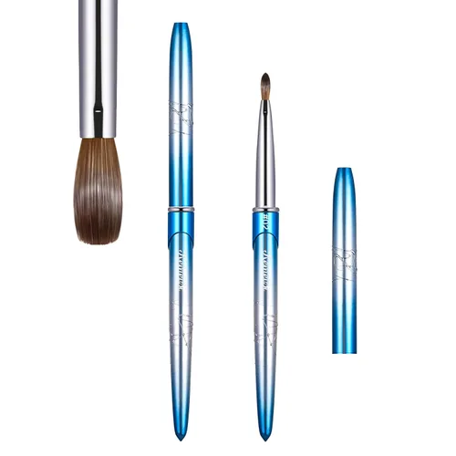 Miniatura 24 de Pincel para uñas acrílicas tamaño 16, pinceles de arte de uñas 100% puro Kolinsky de KEMEISI con mango resistente, forma ovalada, herramientas