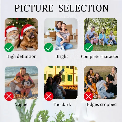 Miniatura 5 de Adornos navideños personalizados con foto, adornos de foto 2D personalizados, decoraciones colgantes para árbol, regalo para parejas de Navidad