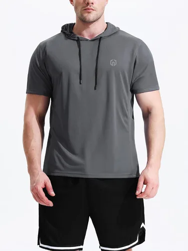 Miniatura 4 de Neleus - Camiseta sin mangas deportiva Dry Fit para correr con capucha
