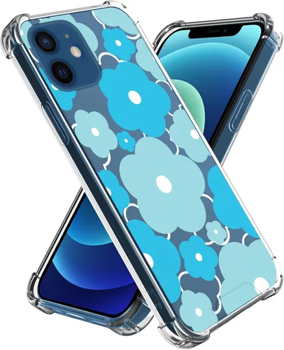 Miniatura 70 de Funda para iPhone 8 Plus y iPhone 7 Plus, linda funda Kawaii azul hibisco hawaiano floral estética floral para niñas preppy mujeres