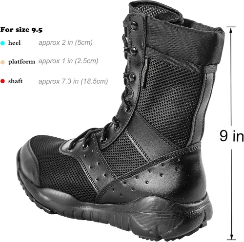 Miniatura 2 de WWOODTOMLINSON Men's LD Lightweight Combat Boots MicrofiberSuede Leather Military Tactical Boots
