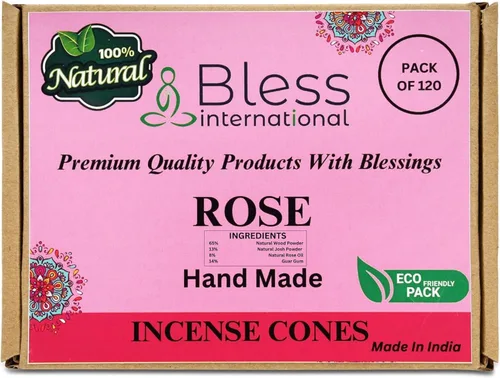Miniatura 49 de Bless International Conos de incienso 100% naturales de lavanda hechos a mano, sumergidos a mano, libres de químicos orgánicos para purificación