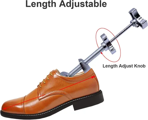 Miniatura 5 de Camilla de zapatos de metal profesional para hombre, talla 5-12 (UE 39-46) Zapatos planos árbol de 2 vías ajustable ancho ancho longitud expansor