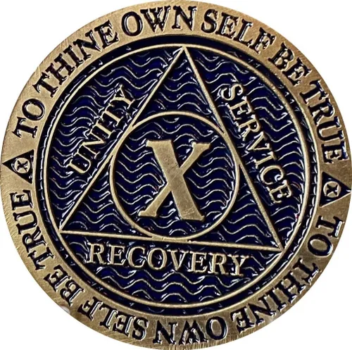 Miniatura 5 de 10 años AA Medallion Reflex Antique y Blue Color Bronze Chip