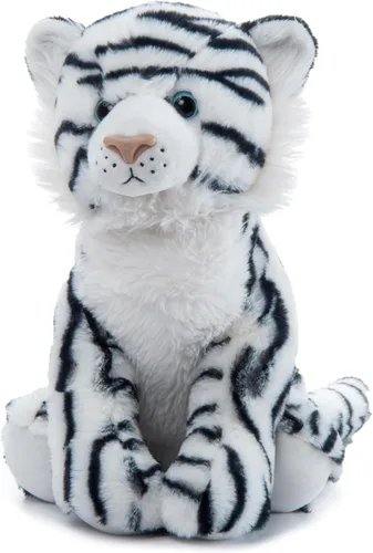 The Petting Zoo Peluche de tigre blanco, regalos para niños, animales del zoológico Wild Onez, juguete de peluche de tigre blanco de 12 pulgadas