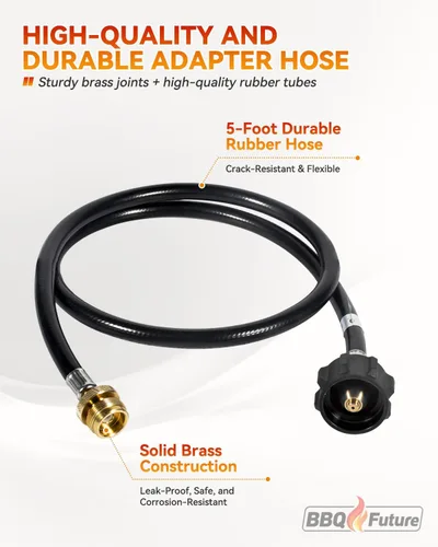 Miniatura 4 de Regulador de parrilla para barbacoa con adaptador de manguera de 5 pies de repuesto para parrillas Coleman Roadtrip, regulador adaptador