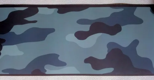 Miniatura 3 de Papel pintado camuflaje camuflaje pared frontera - azul