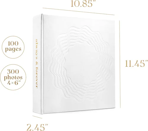 Miniatura 2 de Álbum de recortes prémium para libro de invitados de boda y fotos familiares, 100 páginas para varios tamaños, 4 x 6, 5 x 7, 6 x 8, 8 x 10 pulgadas