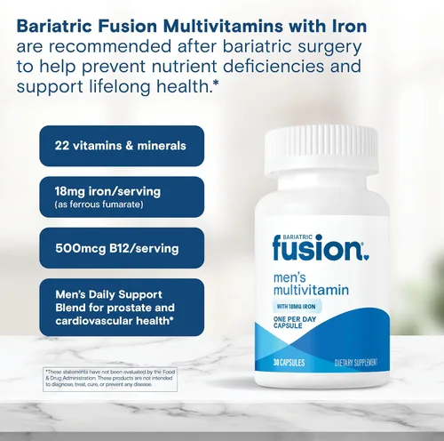 Miniatura 5 de Bariatric Fusion Multivitamínico bariátrico One Per Day con hierro para hombres con vitaminas de apoyo para la próstata y el corazón* Bypass