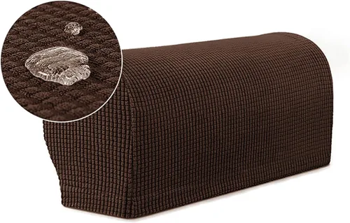 Miniatura 12 de 1 par de fundas elásticas para reposabrazos de sofá, fundas lavables para sillón, extraíbles a prueba de polvo, protector de sofá para brazos, Negro