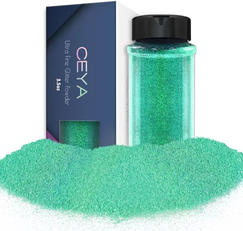 Miniatura 9 de Ceya Polvo de purpurina ultra fina, 3.5oz/100g de color blanco iris con purpurina para manualidades, mezcla de lentejuelas finas iridiscentes
