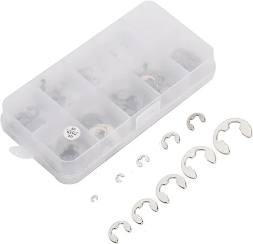 Miniatura 7 de Juego de 120 piezas de clip E Surtido Arandela Acero Inoxidable Anillo de Retención Externa Circlip 0.059 in a 0.394 in