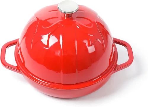 Miniatura 8 de HAWOK Cloche de pan de hierro fundido, diámetro.7.8 pulgadas/20cm, 0.95 cuartos de galón, molde para hornear masa madre pre-sazonado negro
