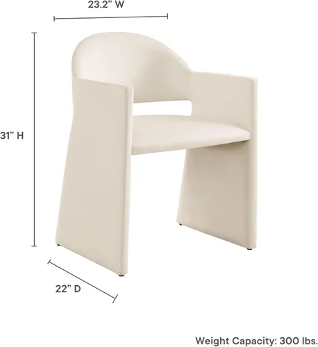 Miniatura 2 de Modway Talia Performance - Sillón de comedor de terciopelo en alabastro, moderna silla de comedor curvada con respaldo abierto, silla de barril