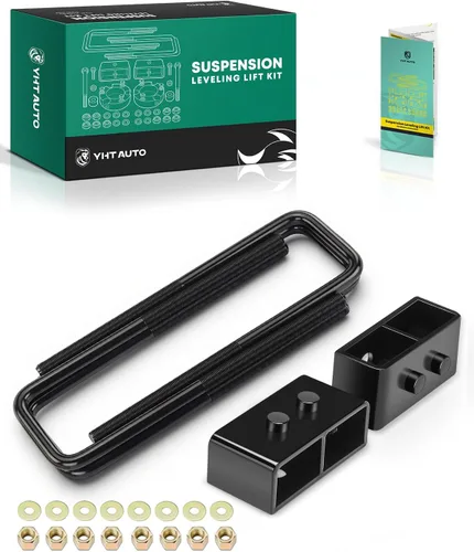 YHTAUTO Kit de elevación de nivelación trasera de 1.5 pulgadas compatible con Ford F-150 2004-2020 | RWD/4WD | Pernos en U de acero y bloques de