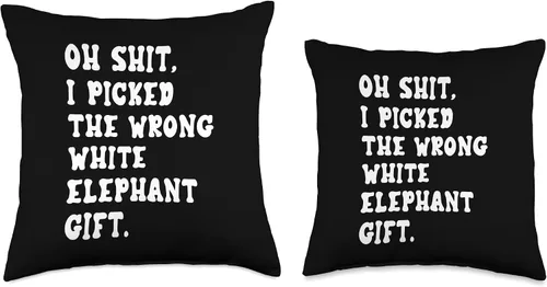 Miniatura 3 de Funny Oh Shit White Elephant Gifts for Adults Humorous Oh Shit - Almohada de elefante blanco para adultos menores de 15 años, 20 pulgadas, 16 x 16