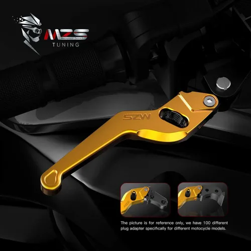 Miniatura 2 de MZS - Palancas de embrague y freno ajustables para motocicleta, color dorado, con mecanizado CNC, compatibles con Shadow Phantom Spirit 750