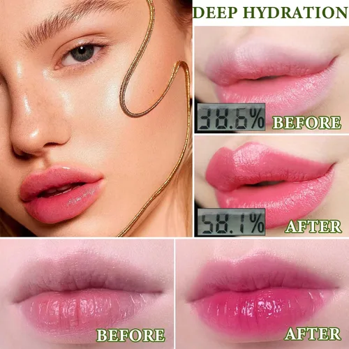 Miniatura 4 de 5 lápices labiales con aloe vera que cambia de color para mujeres, brillo labial hidratante de larga duración, bálsamo tintado, lápiz labial que