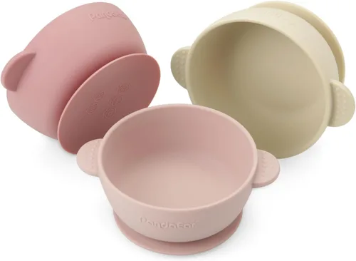 Miniatura 10 de PandaEar Paquete de 3 Tazones para Bebé con Succión Se Mantienen en su Lugar Tazón de Comida de Silicona para Bebés Niños Pequeños Infantes Grado