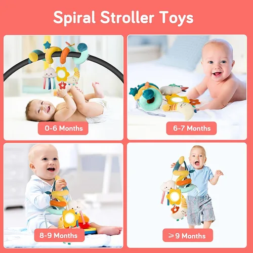 Miniatura 2 de MONSTIME Juguetes de asiento de automóvil para bebés de 0 a 6 meses, juguetes para niños y niñas, juguetes para recién nacidos de 0 a 3 meses