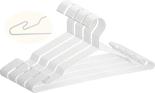 Miniatura 11 de Lujoso juego de perchas de metal resistente con diseño único de gancho, perchas duraderas y resistentes para abrigos, 4mm de grosor, soporta 25