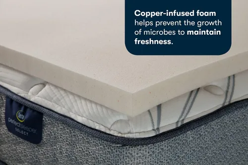 Miniatura 4 de Serta CopperGel - Cubrecolchón de espuma viscoelástica refrescante y para aliviar la presión, 2 pulgadas, tamaño matrimonial