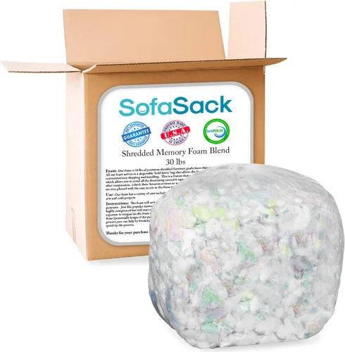 Miniatura 4 de Relleno de espuma triturada Sofa Sack: Relleno de espuma viscoelástica para pufs, camas de perro y almohadas, 13.6 kg, multicolor