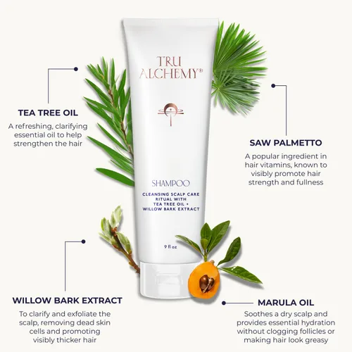 Miniatura 5 de Tru Alchemy Champú para el crecimiento, volumen y salud del cuero cabelludo Derivado naturalmente con aceite de árbol de té y menta más queratina