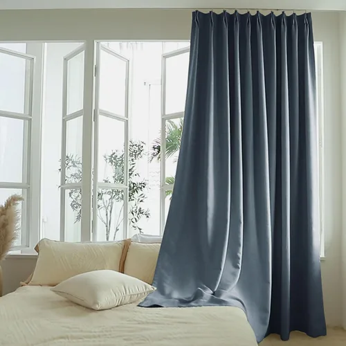 Miniatura 5 de Macochico Cortinas opacas de lino plisadas para oscurecer la habitación, panel con aislamiento térmico para dormitorio, sala de estar, sala
