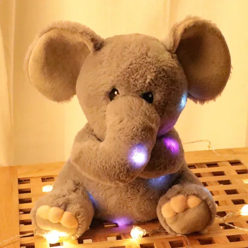 Miniatura 7 de Hopearl Elefante de peluche musical LED que ilumina y canta, volumen ajustable, canción de cuna, animado, calma, festival, cumpleaños, para niños