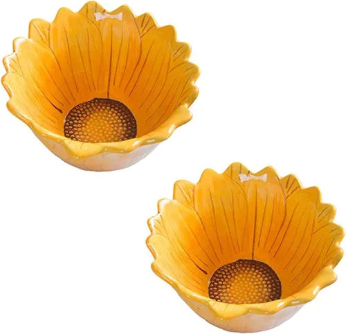 Miniatura 6 de Tazón de caramelo de 6 pulgadas, cuenco de aperitivos en forma de girasol.