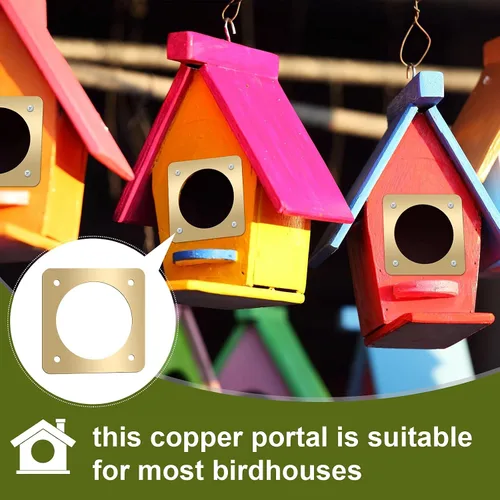 Miniatura 6 de Hotop 18 piezas de 1 1/2 pulgadas de apertura de metal para casa de pájaros, protector de agujero de casa de pájaros con protectores abiertos