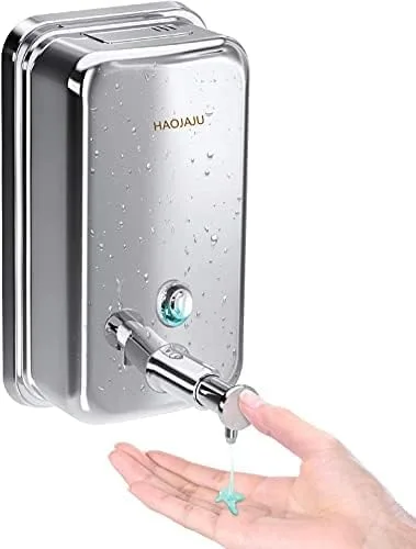 Miniatura 5 de Dispensador de jabón de acero inoxidable montado en la pared, dispensador de jabón de montaje en pared para baño y cocina, mercado, hotel